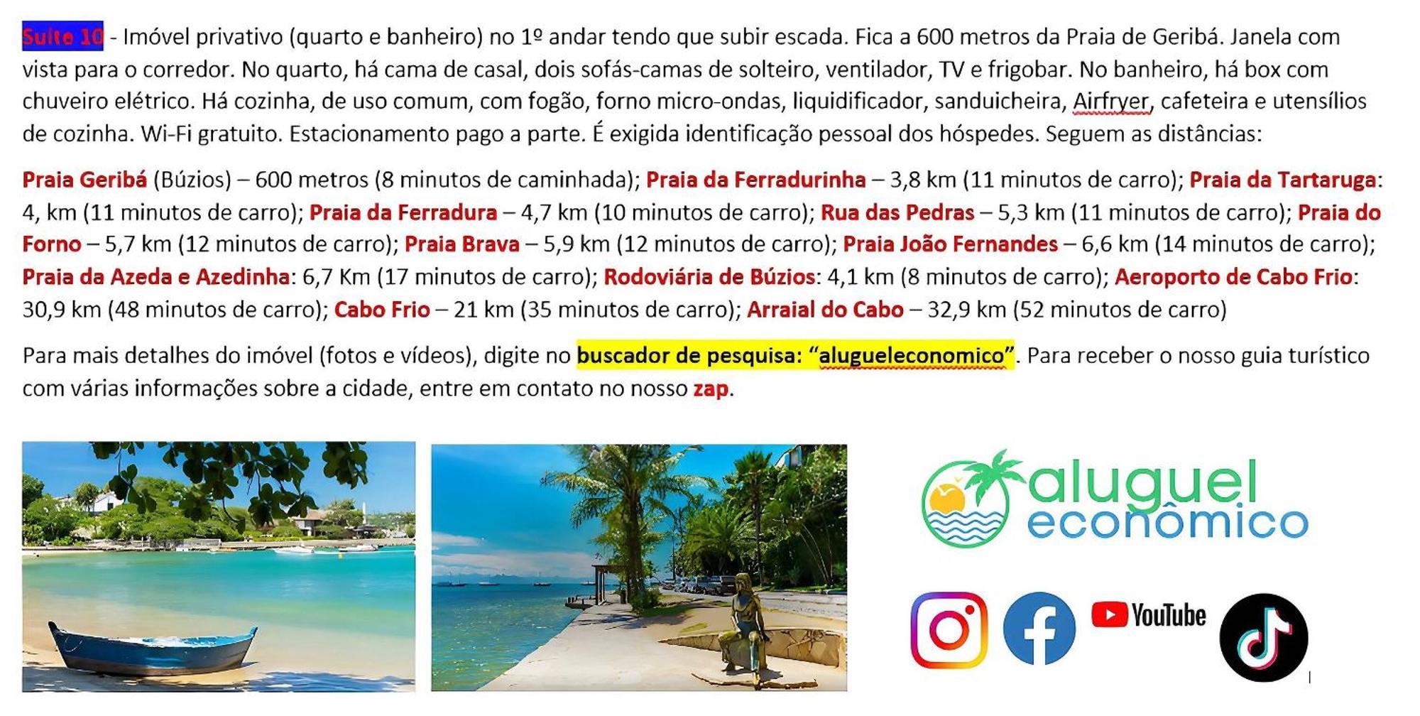 Buzios - Geriba - Suites - Aluguel Economico ภายนอก รูปภาพ